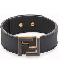 fendi men's leather bracelet